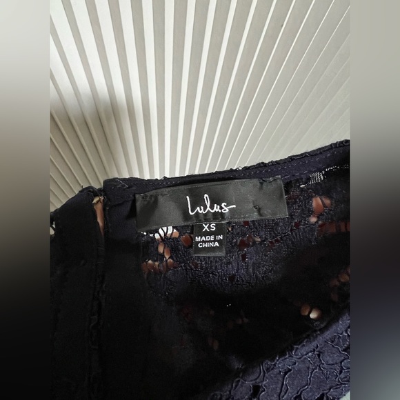Lulus Picture This Navy Blue Long Sleeve Lace Top - Picture 9 of 9